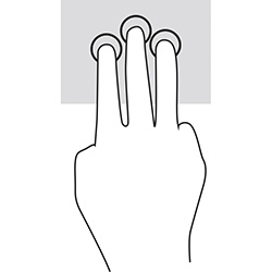 Identifying the three-finger tap gesture