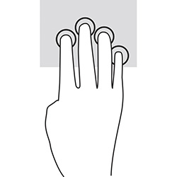 Identifying the four-finger tap gesture