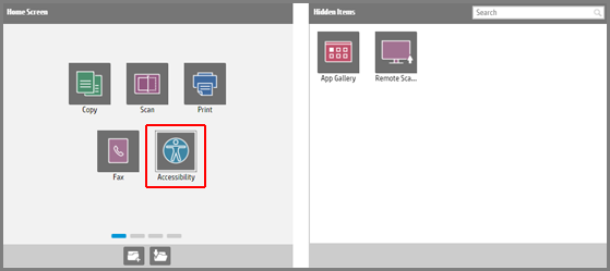 HP LaserJet Enterprise、HP Page Instant Enterprise - 在打印机控制面板上配置辅助功能应用程序 ...