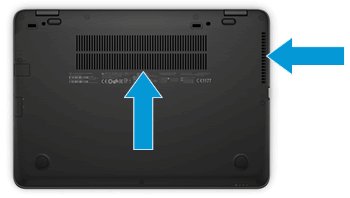 Finding the air vents on the exterior of a notebook computer