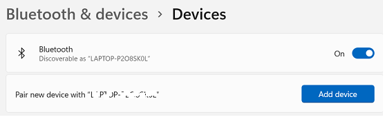 Laitteen lis&auml;&auml;minen Bluetooth-asetuksessa