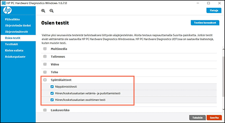 Sy&ouml;tt&ouml;laitteet valittu