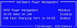 Hardware Power Management menu in BIOS Setup Utility