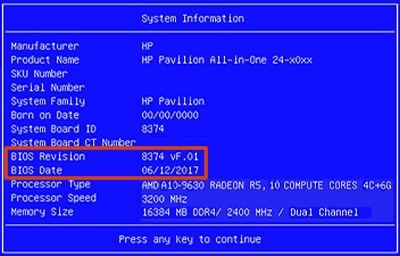 HP 桌上型電腦 - BIOS Setup Utility 資訊和功能表選項 | HP® 支援