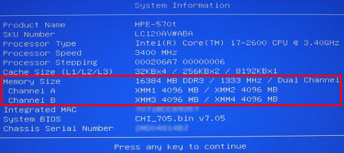 BIOS memory information