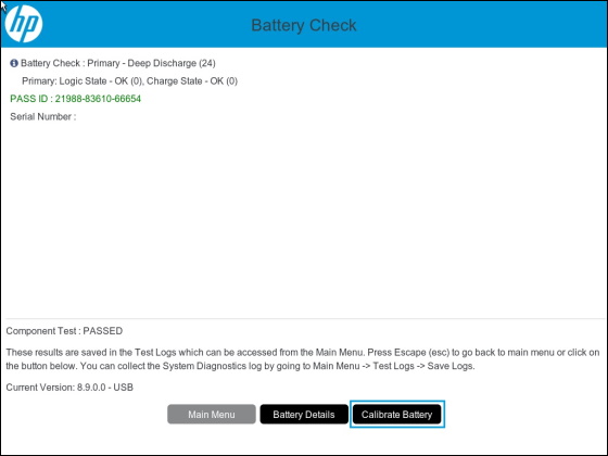 Passed battery check and need to calibrate