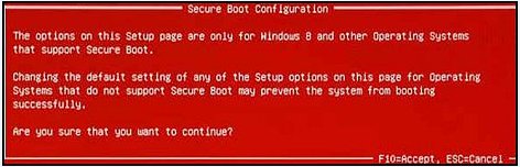 Fen&ecirc;tre Configuration du d&eacute;marrage s&eacute;curis&eacute;