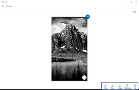Выбор опций сканирования в приложении HP Smart