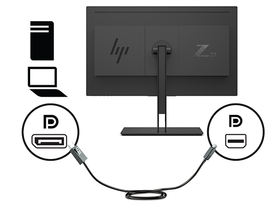 Connecting a mini-DisplayPort cable