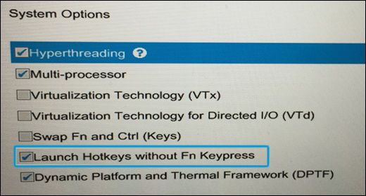 Selecting Launch Hotkeys without Fn Keypress