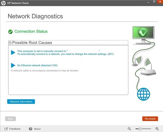 Connection Status - no network detected