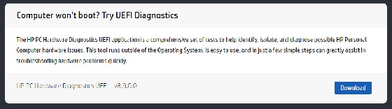 Загрузка HP PC Hardware Diagnostics UEFI