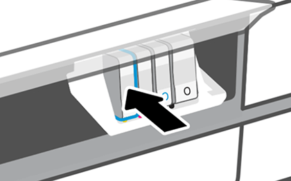 Press the ink cartridge to unlock it
