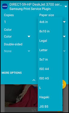 Selecting paper size