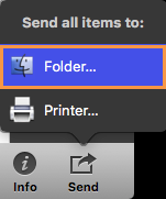 In the Send menu, select Folder