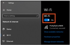 Turning on Wi-Fi on the computer