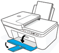 Opening the output tray and extender