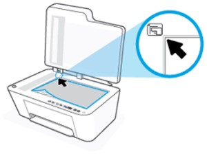 Placing the alignment page print-side down on the scanner glass