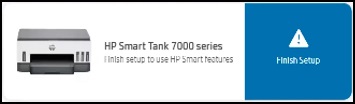 Clicking Finish Setup in the HP Smart app