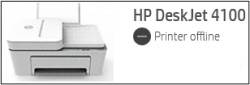 Printer Offline message and icon in the HP Smart app