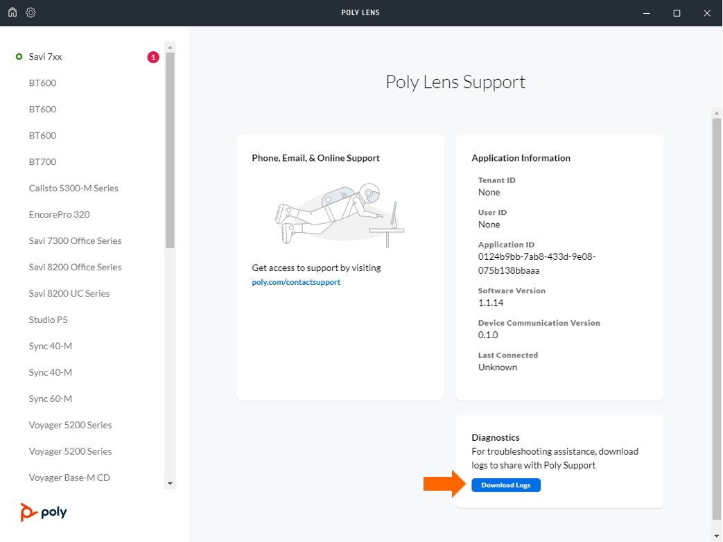 How to Get Poly Lens Logs Soporte HP®