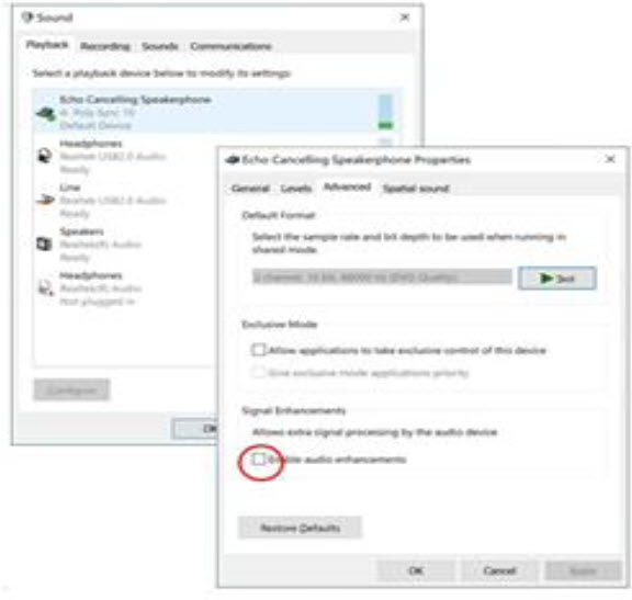 Windows default sound setting is not the best for Sync 10 | HP 