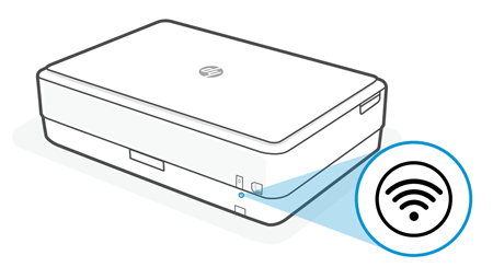 Example of pressing the Wireless button for five seconds