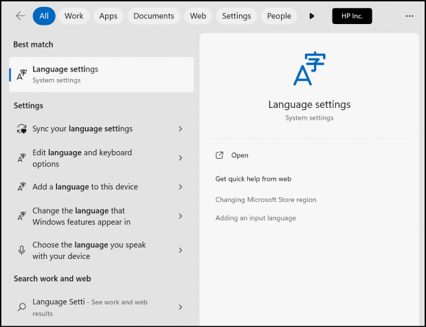 Window Language Settings