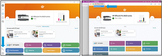 Opening Diagnose & Fix in HP Smart for Windows and Mac