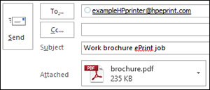 Example of an ePrint job email