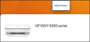 Forget the printer menu in HP Smart