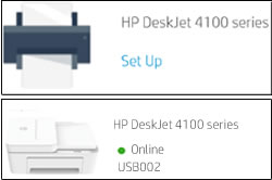 Examples of printers found by the HP Smart app