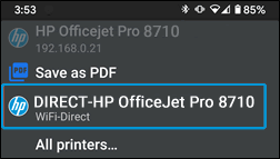 HP printer setup (Wi-Fi network)