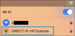 Selecting your Wi-Fi Direct printer name from the list