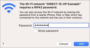 HP printer setup (Wi-Fi Direct)