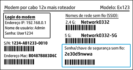 Localizar a senha da rede sem fio ou o PIN para conectar uma impressora ...