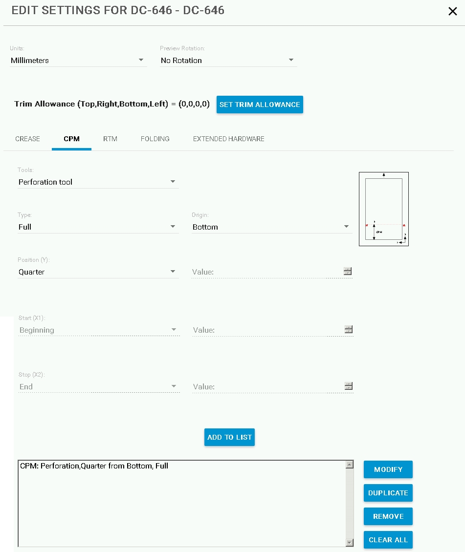 Example of DC-646 settings in UBM | HP® Customer Support