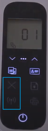 Example of pressing the Wireless and Cancel buttons on HP Laser NS and Neverstop Laser printers