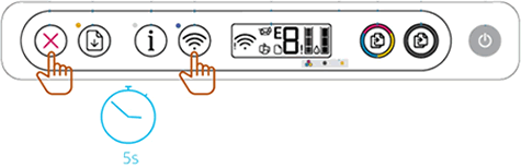 Button presses to restore wireless settings