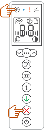 Pressing the Wireless and Cancel buttons simultaneously