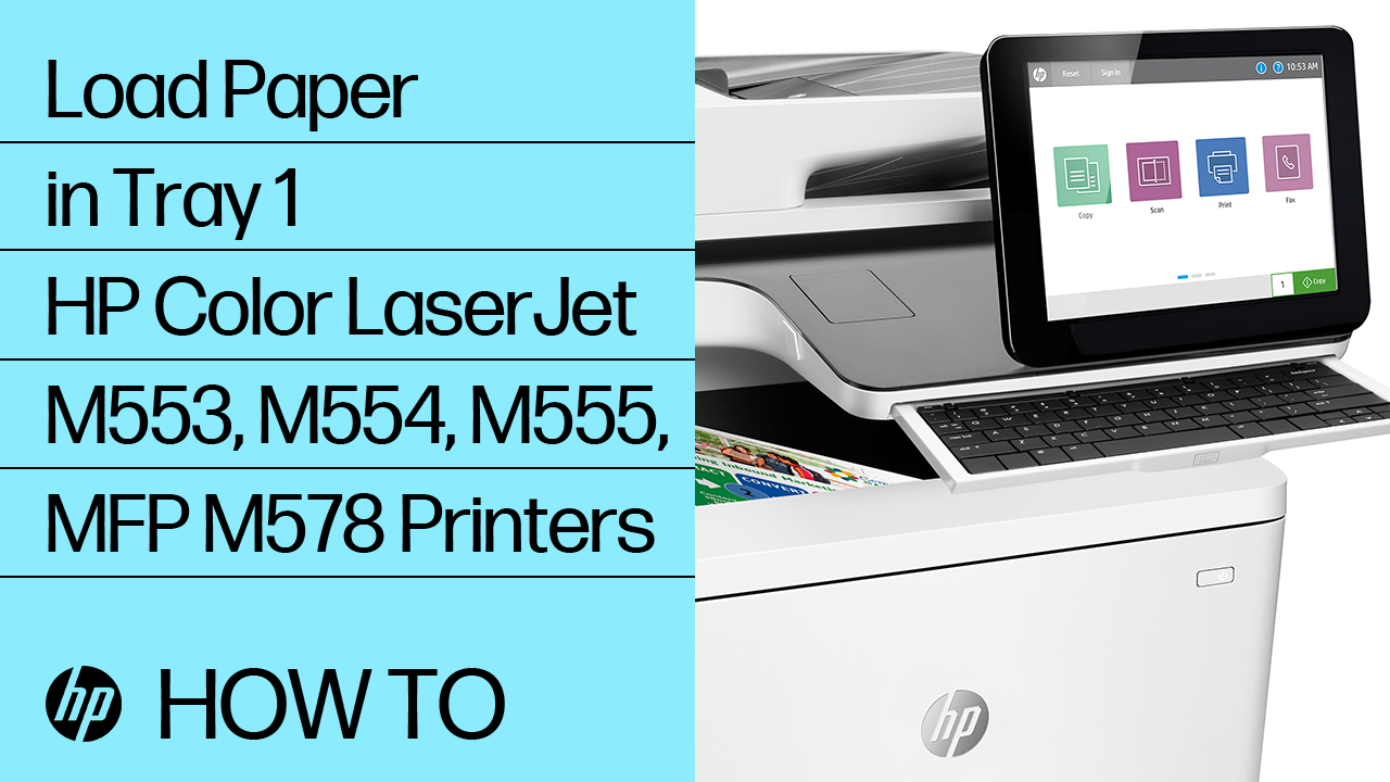 HP Color LaserJet Enterprise M552, M553 - Загрузка лотка 1