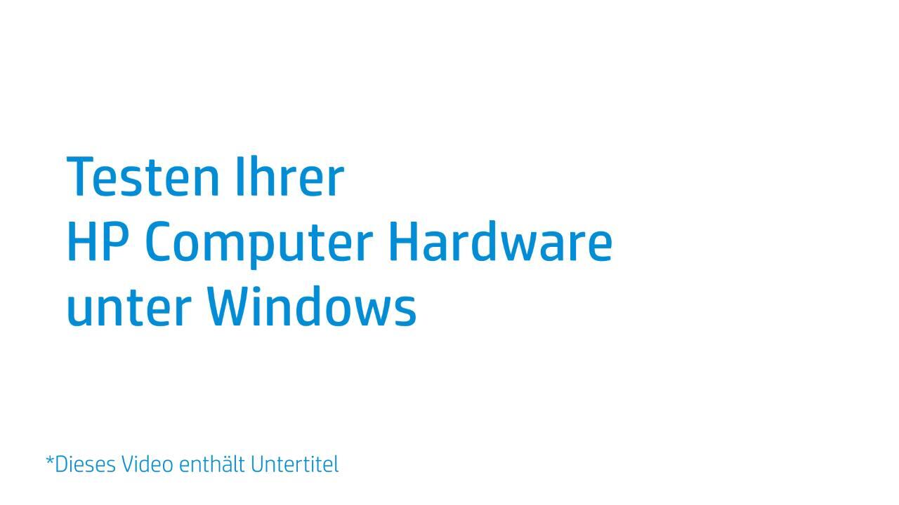 Testen Ihrer HP Computer Hardware unter Windows