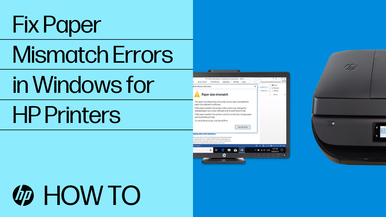 HP printers - Paper Mismatch error (Windows, macOS) | HP® Support