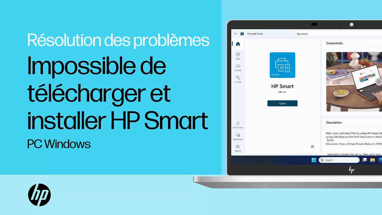 Impossible de télécharger et d'installer l'application HP | Assistance HP®