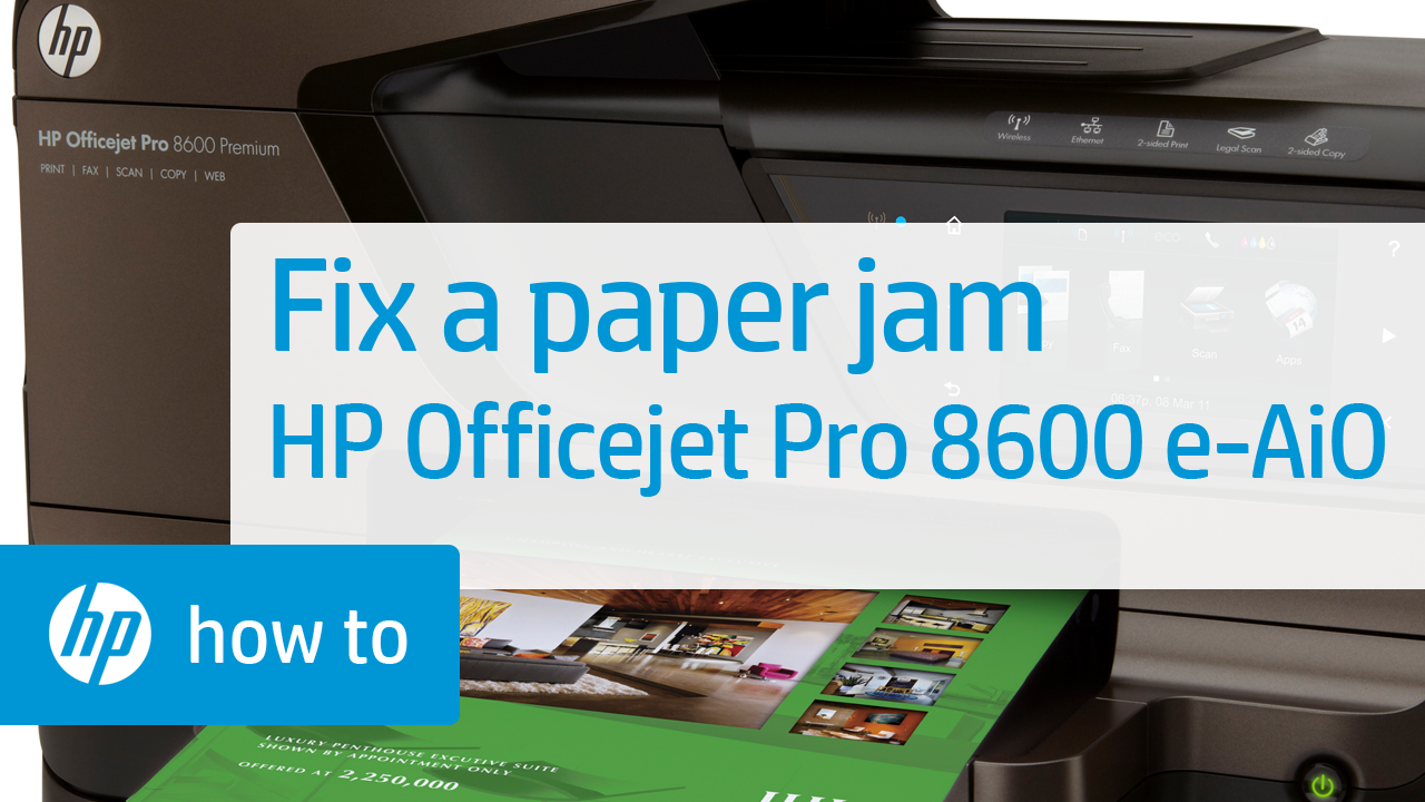 HP OfficeJet Pro 8600 Printers - 'Paper jam' error | HP® Support