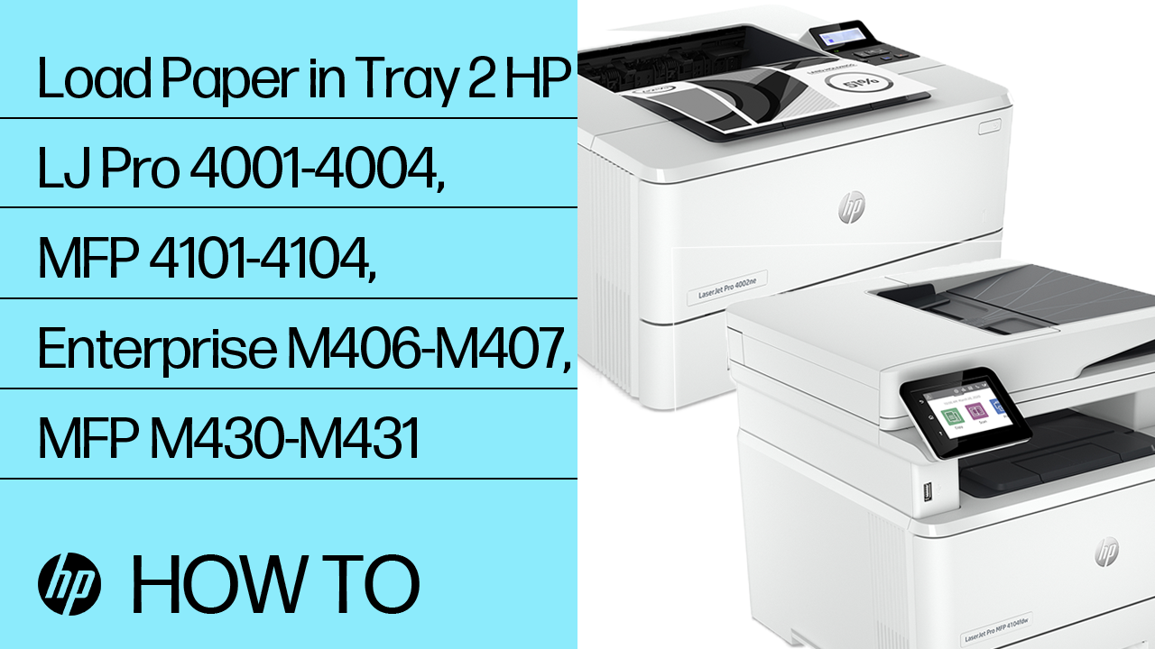 HP LaserJet Managed E40040, MFP E42540 - Load paper to Tray 2 | HP