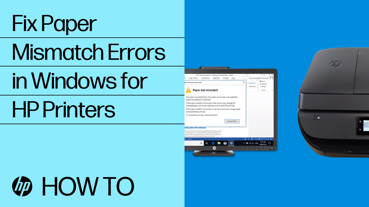 HP printers - Paper Mismatch error (Windows, macOS) | HP® Support