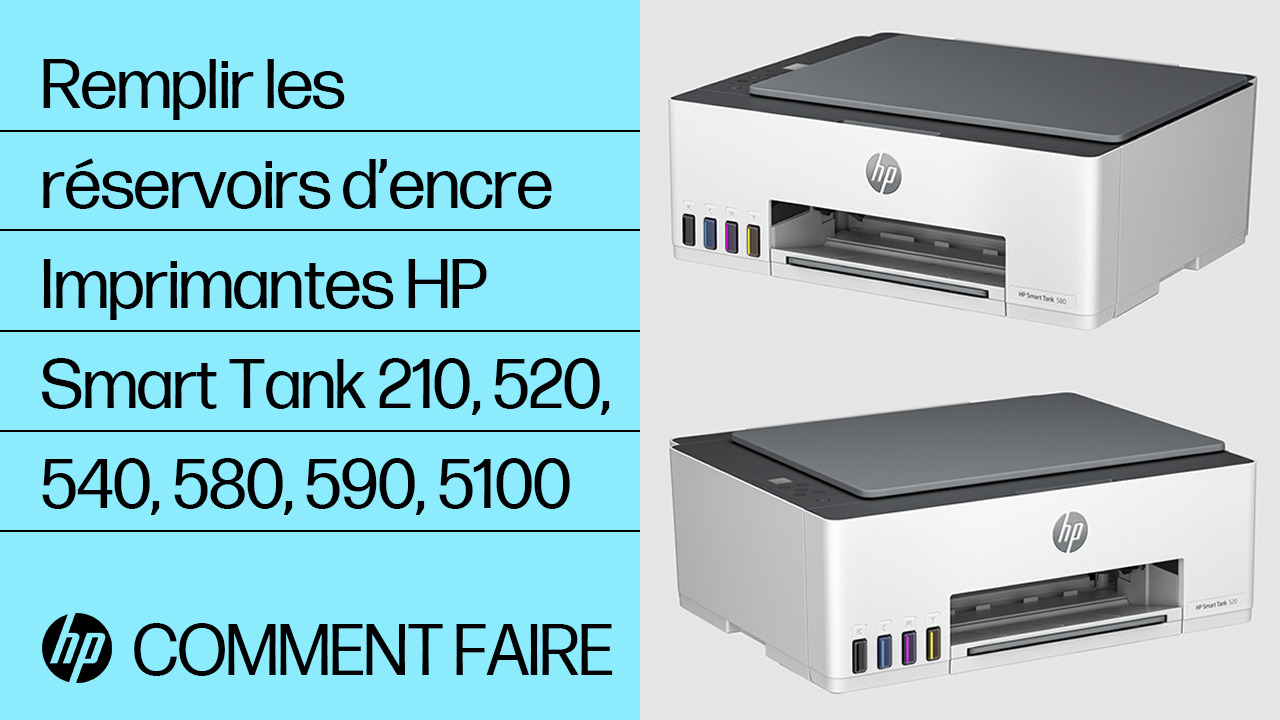 Imprimantes HP Smart Tank - Remplissage des réservoirs d'encre