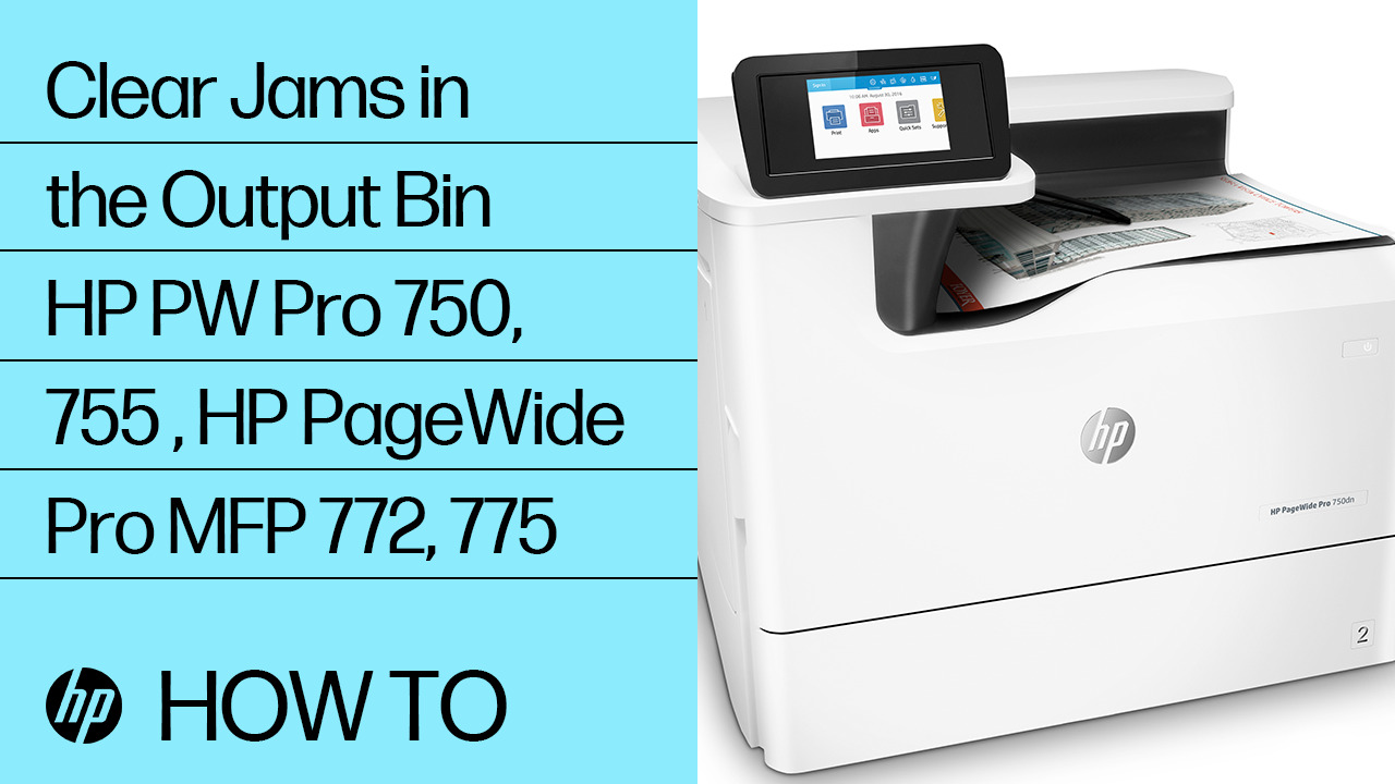 HP PageWide Pro 750, MFP 772, 777 - 15.E1 jam error in the output